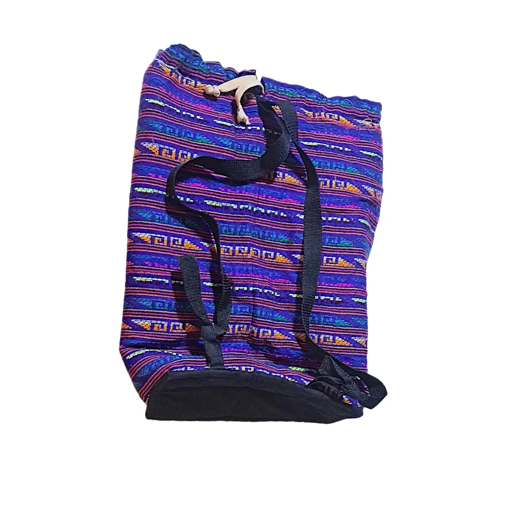 .Colorful Patterned Drawstring Peruvian Backpack - Picture 3 of 5